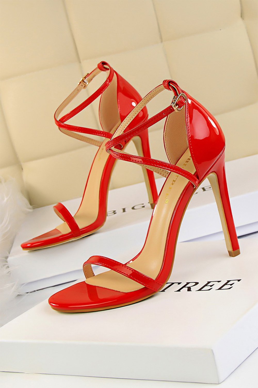 Black Buckle  Stiletto Heel Sandals Pumps