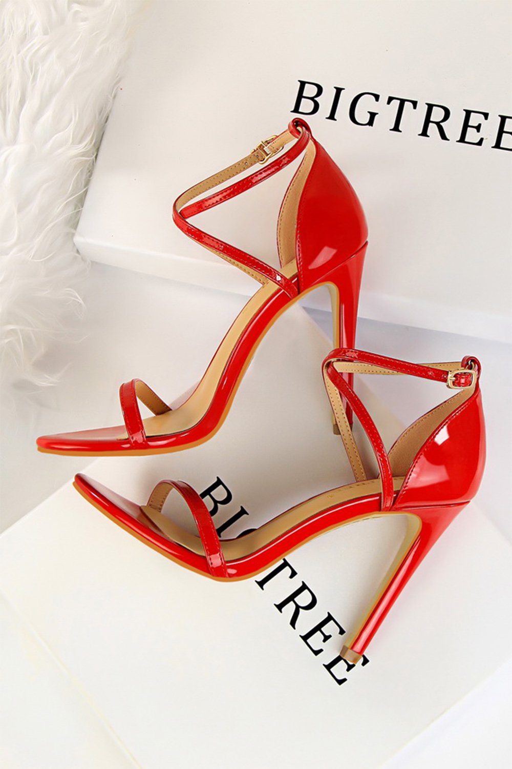 Black Buckle  Stiletto Heel Sandals Pumps