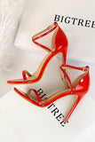 Black Buckle  Stiletto Heel Sandals Pumps