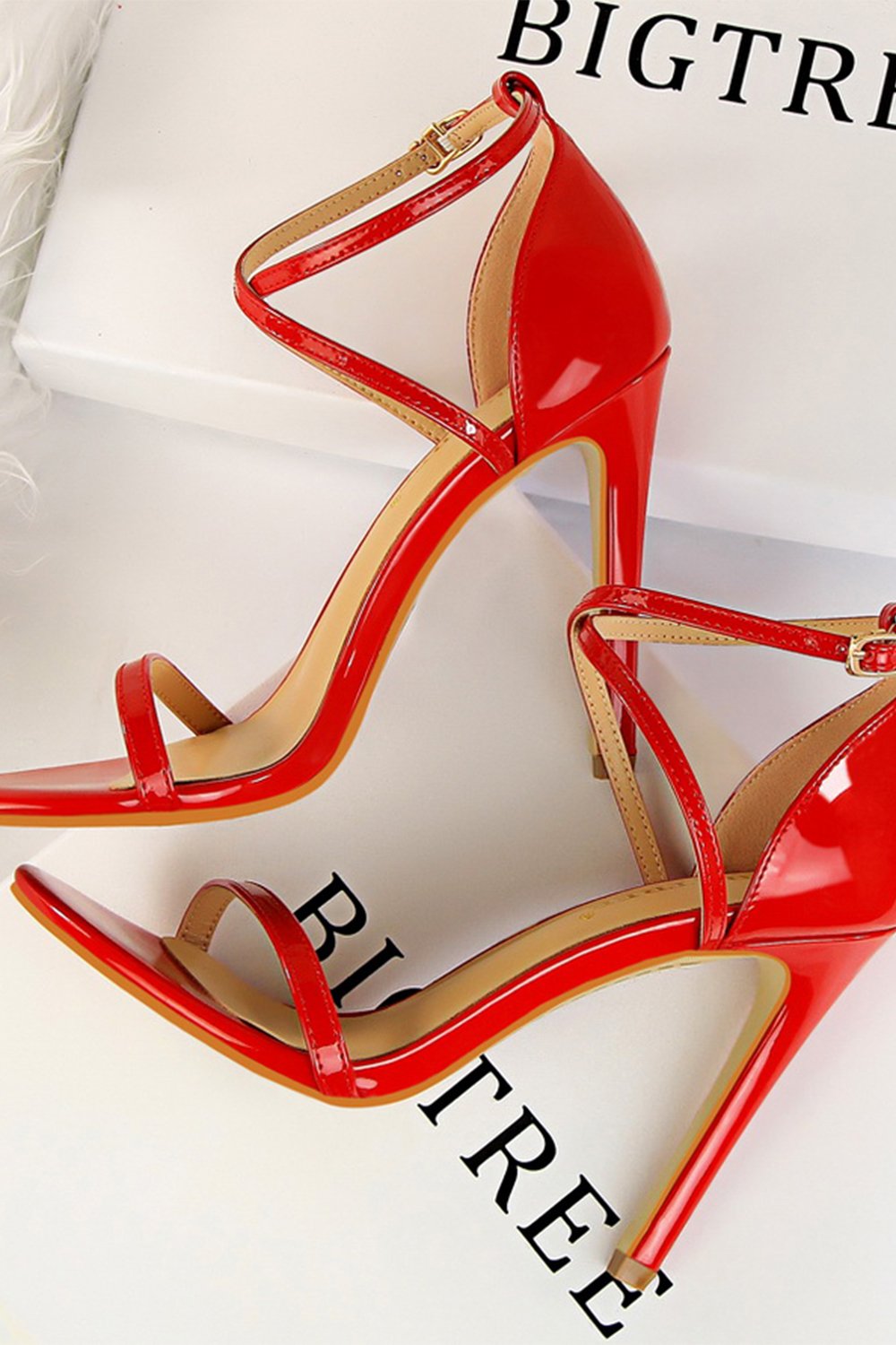 Black Buckle  Stiletto Heel Sandals Pumps