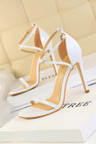 Black Buckle  Stiletto Heel Sandals Pumps