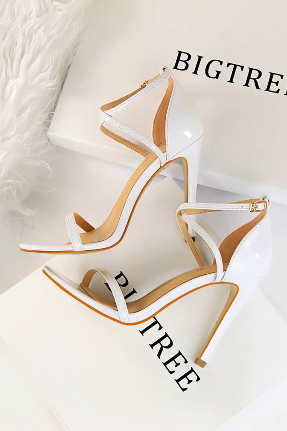 Black Buckle  Stiletto Heel Sandals Pumps