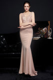 Blush Body-Hugging Mermaid Evening Gown