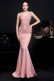 Blush Body-Hugging Mermaid Evening Gown