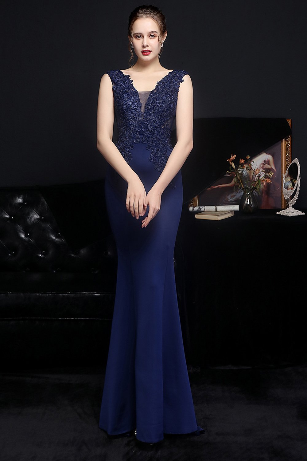 Blush Body-Hugging Mermaid Evening Gown