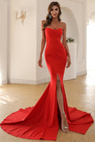 Black Strapless Sweetheart Form-Fitting Mermaid Long Ball Dress