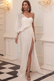 One Shoulder Sequins Ball Dress