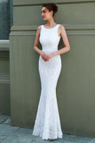 White Mermaid Formal Ball Dress