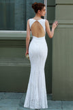 White Mermaid Formal Ball Dress