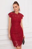 Red Bodycon Lace Dress