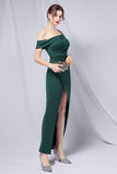 Burgundy One Shoulder Prom Dress with Slit