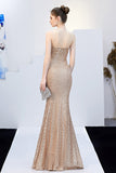 Sequins Spaghetti Straps Ball Dress with Slit