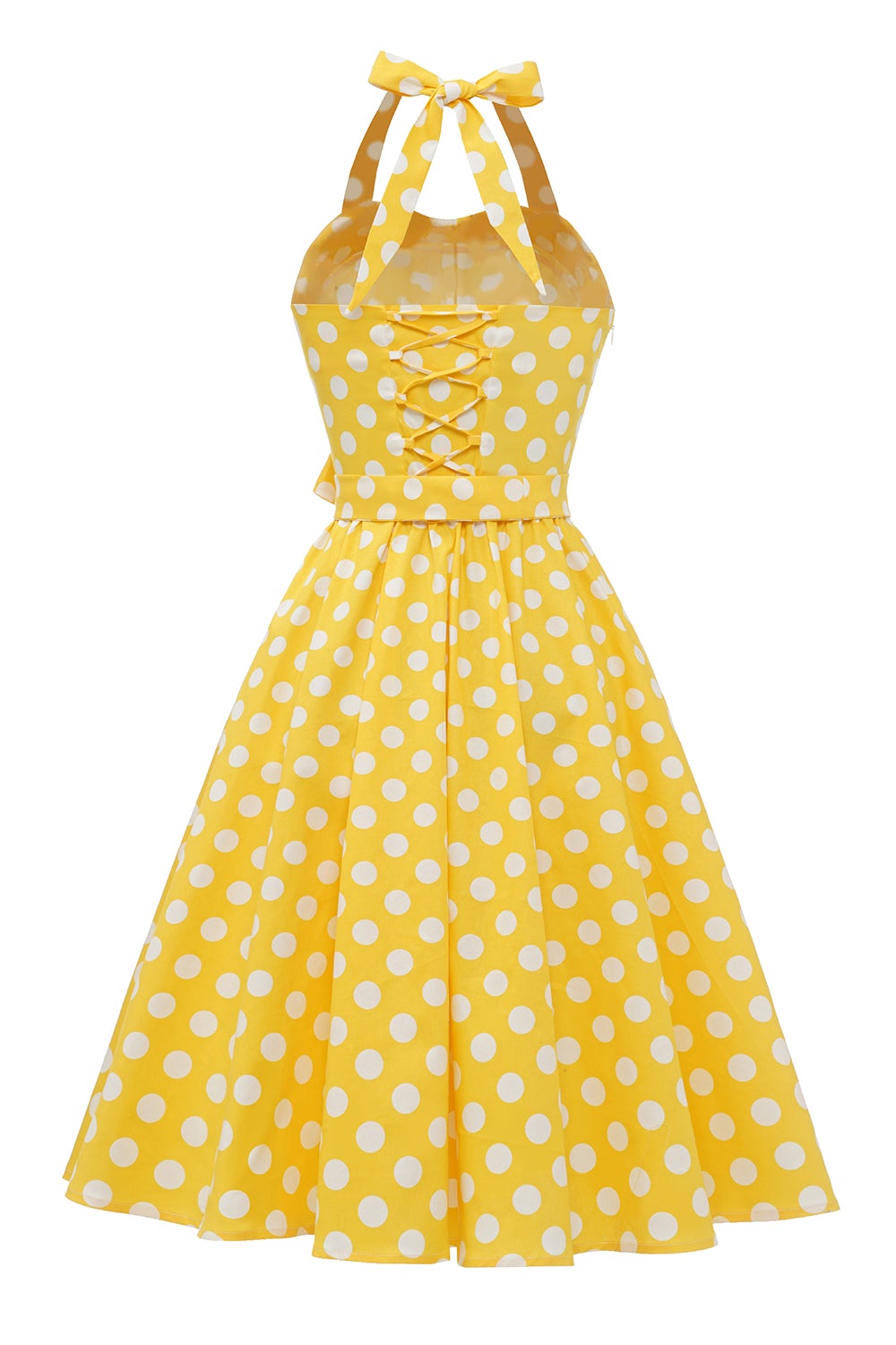 Yellow Polka Dots Pin Up Vintage Dress