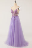 A Line Light Blue Beading Tulle Ball Dress