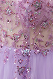 A Line Light Blue Beading Tulle Ball Dress