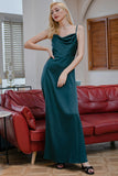 Burgundy Simple Long Bridesmaid Dress