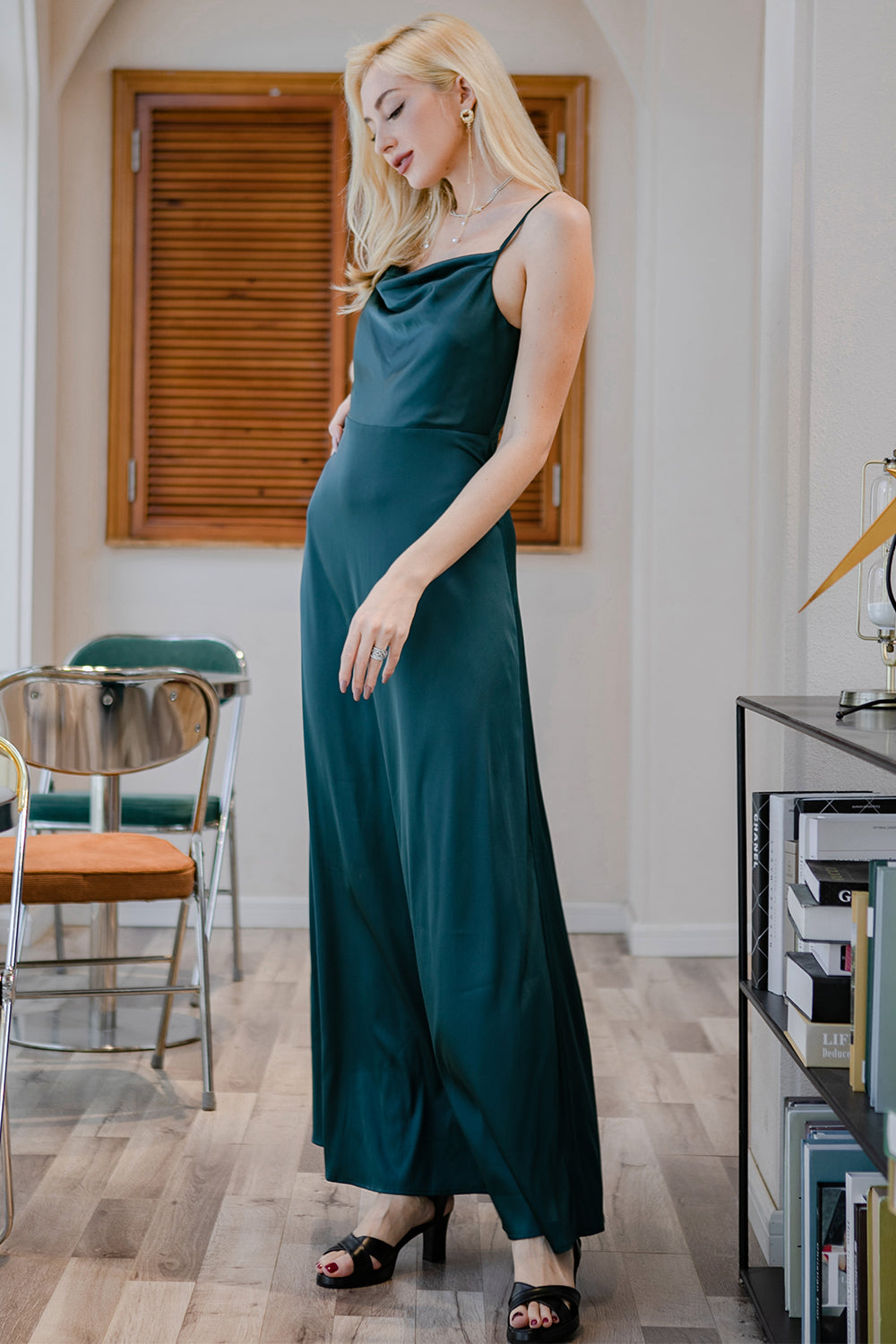 Burgundy Simple Long Bridesmaid Dress