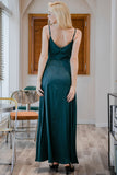 Burgundy Simple Long Bridesmaid Dress