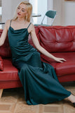 Burgundy Simple Long Bridesmaid Dress