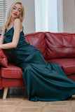 Burgundy Simple Long Bridesmaid Dress