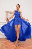 Hot Pink Detchable Train Party Dress