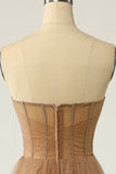 Khaki Polka Dots Corset Ball Dress