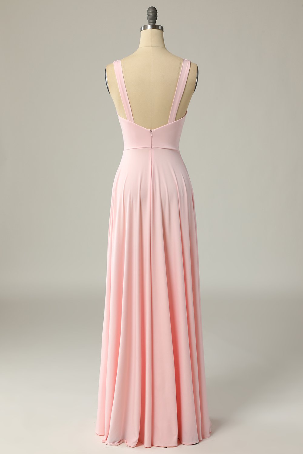 Simple Yellow V-Neck Empire Split Floor-Length Dress