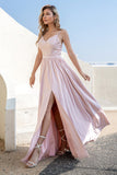 Blush Sweetheart Empire Slit Formal Dress