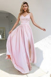 Blush Sweetheart Empire Slit Formal Dress