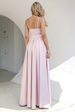 Blush Sweetheart Empire Slit Formal Dress