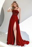 Blue Lightweight Split Lace Formal Dress