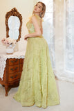 A Line Spaghetti Straps Light Green Tulle Plus Size Ball Dress