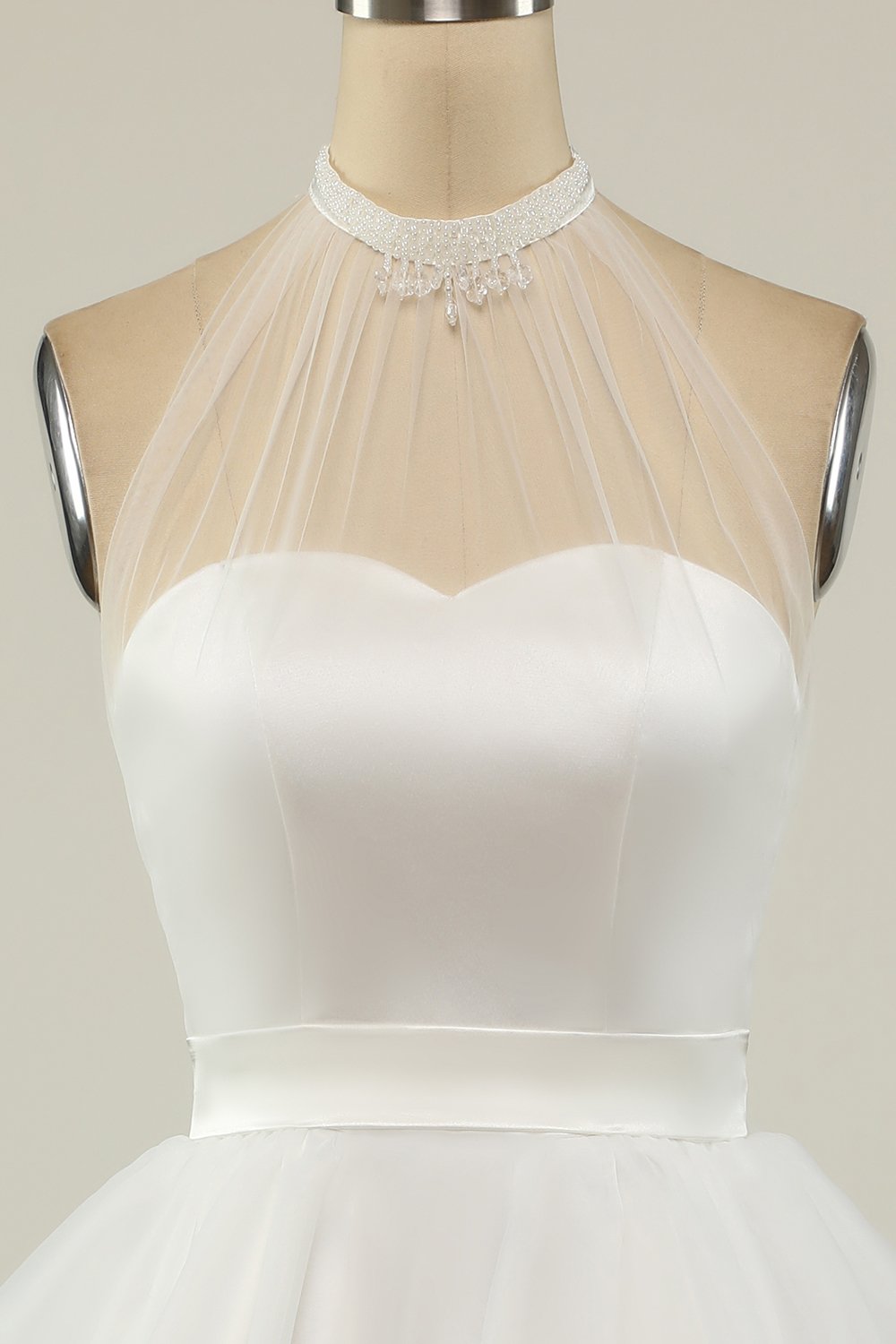 Halter Black Tulle Short Formal Dress