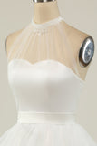 Halter Black Tulle Short Formal Dress