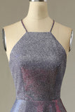 Glitter Purple Long Ball Dress