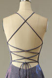 Glitter Purple Long Ball Dress