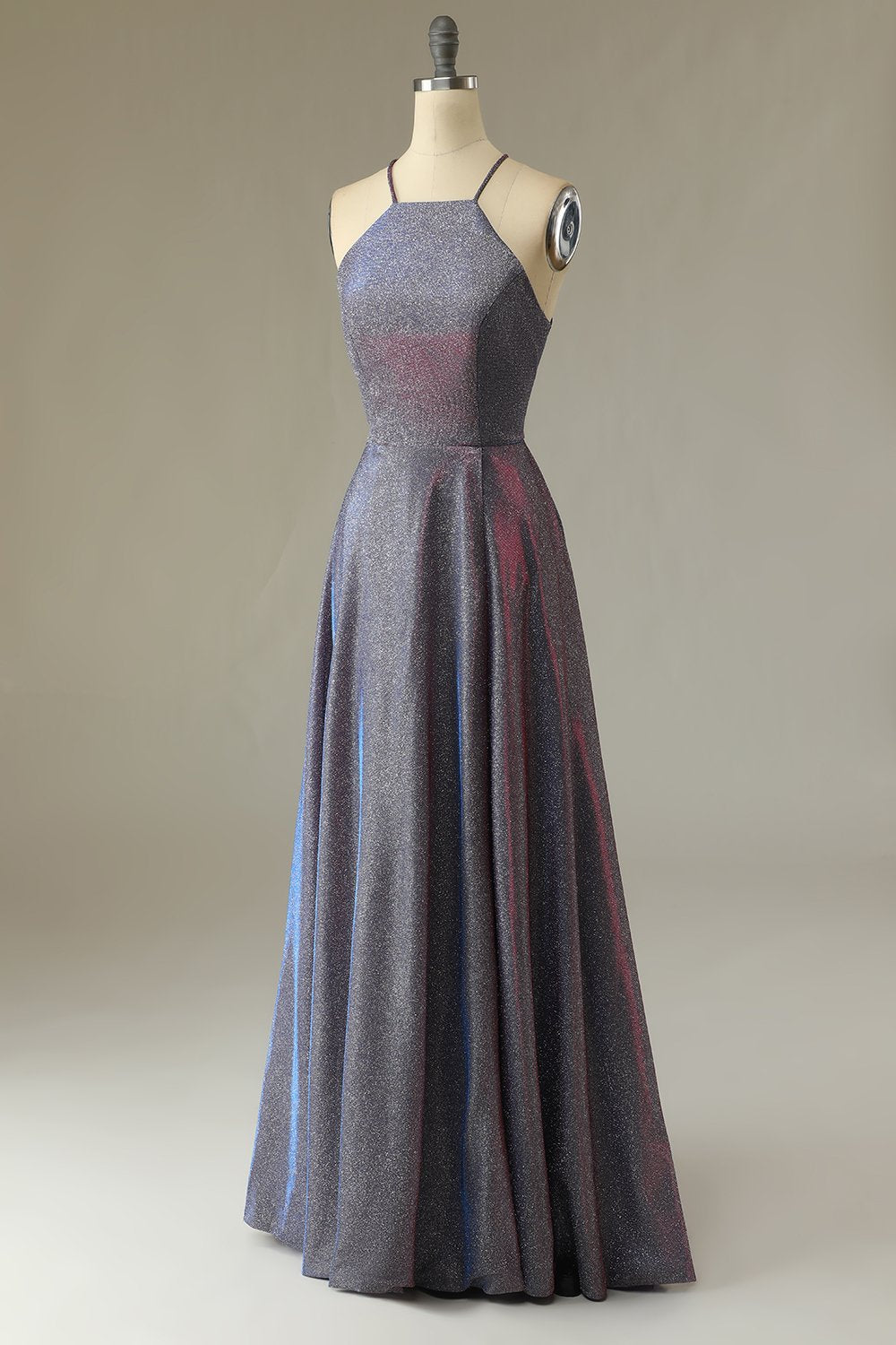Glitter Purple Long Ball Dress