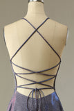 Glitter Purple Long Ball Dress