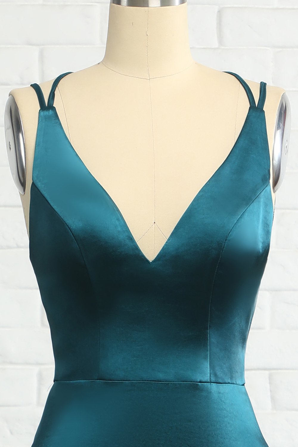 Peacock Blue Mermaid Backless Long Ball Dress