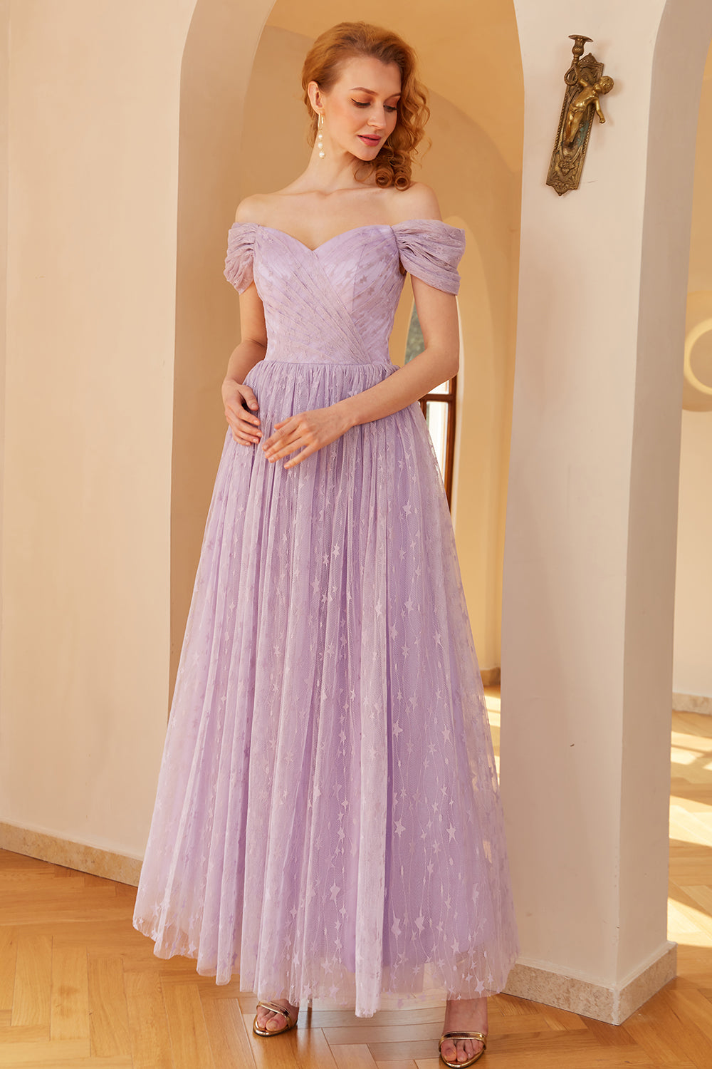 Purple A-Line Ball Dress (Belt not included)