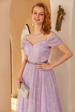 Purple A-Line Ball Dress (Belt not included)
