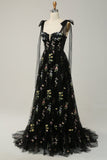 Lavender Tulle A Line Corset Plus Size Ball Dress with Embroidered Floral