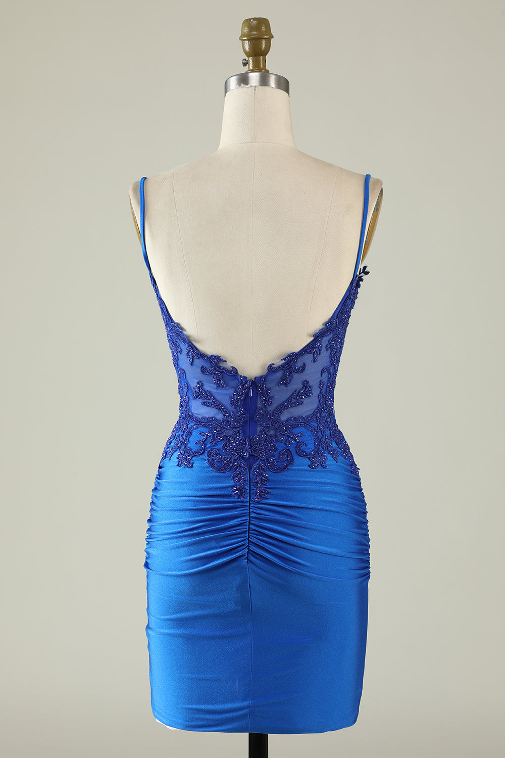 Sheath Spaghetti Straps Dark Green Cocktail Dress with Beading