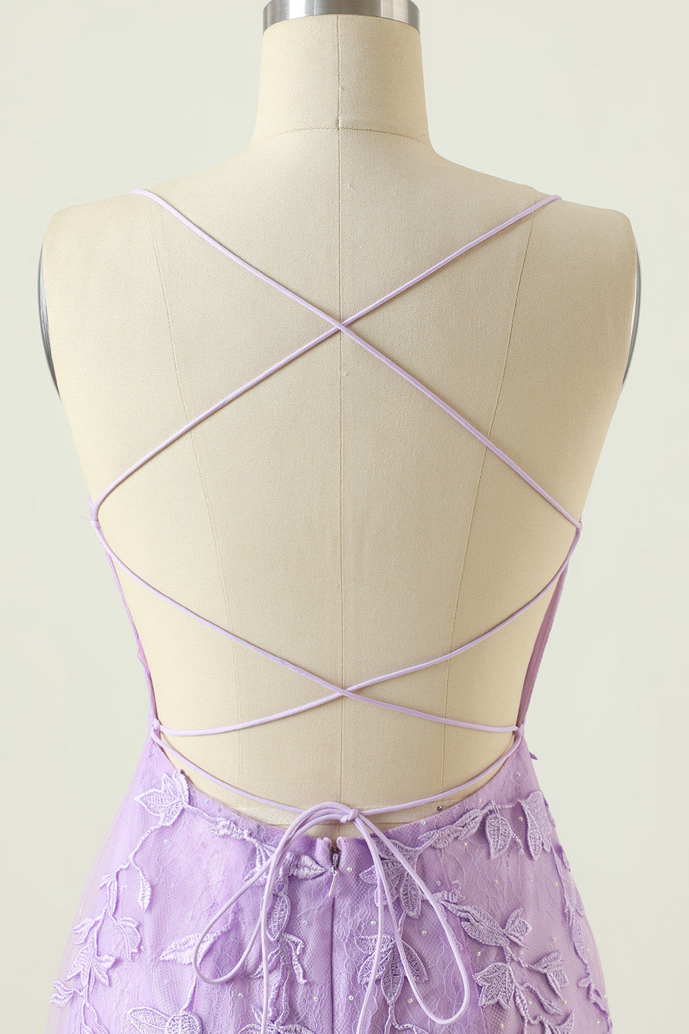 Purple Backless Bodycon Cocktail Party Dress With Appliques