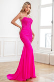 Glitter Hot Pink Mermaid Sequin Ball Dress