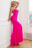 Glitter Hot Pink Mermaid Sequin Ball Dress