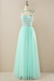 Beading Tulle Long Ball Dress