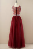 Beading Tulle Long Ball Dress