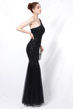 Mermaid One-Shoulder Ball Dress with Appliques