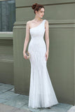 Mermaid One-Shoulder Ball Dress with Appliques